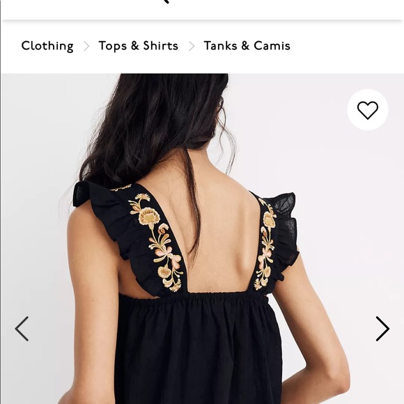 SOLD Madewell embroidered strap swing top - Picture 2 of 5